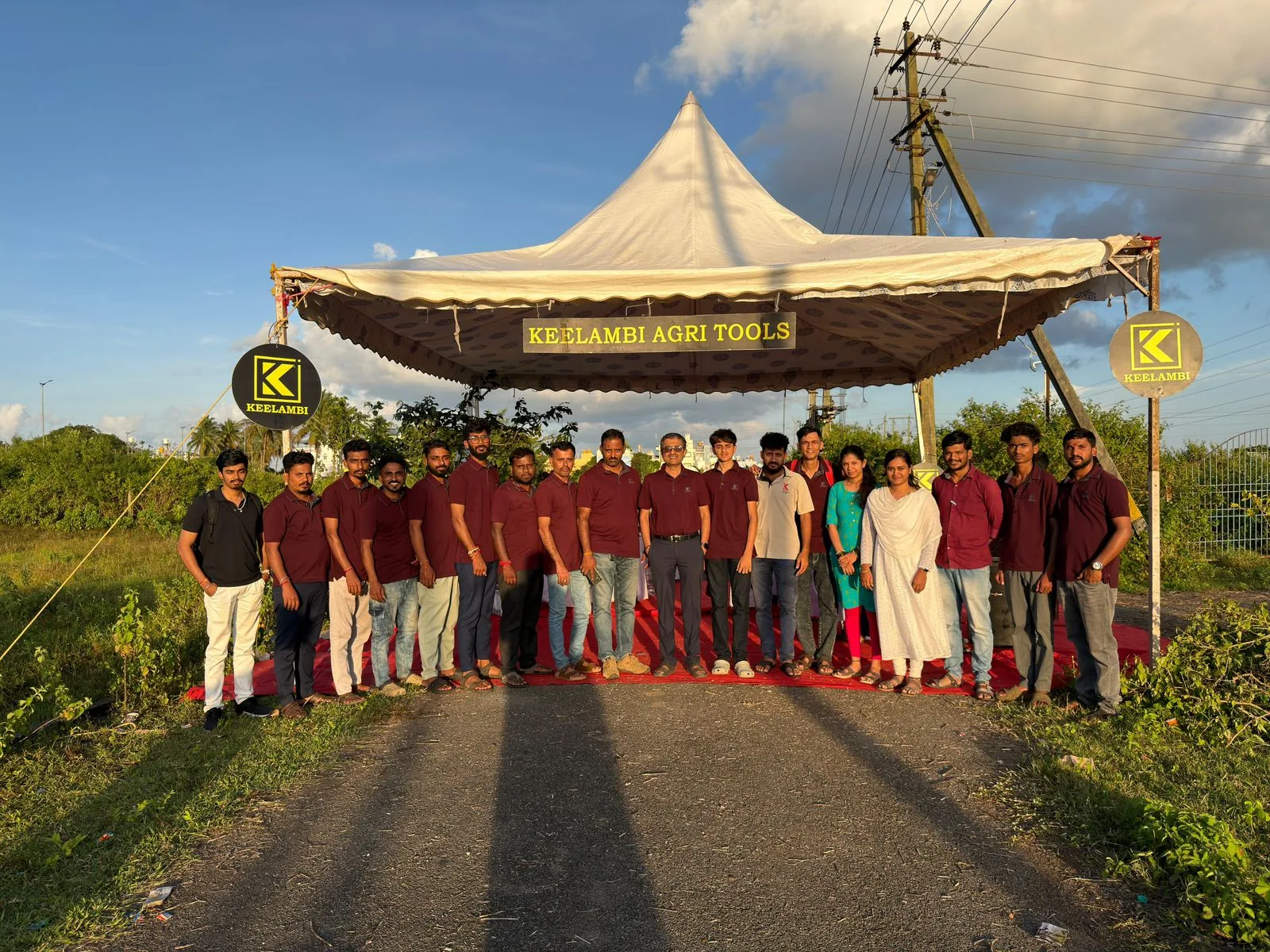 The Keelambi team lined up under the Keelambi Agri Tools marquee